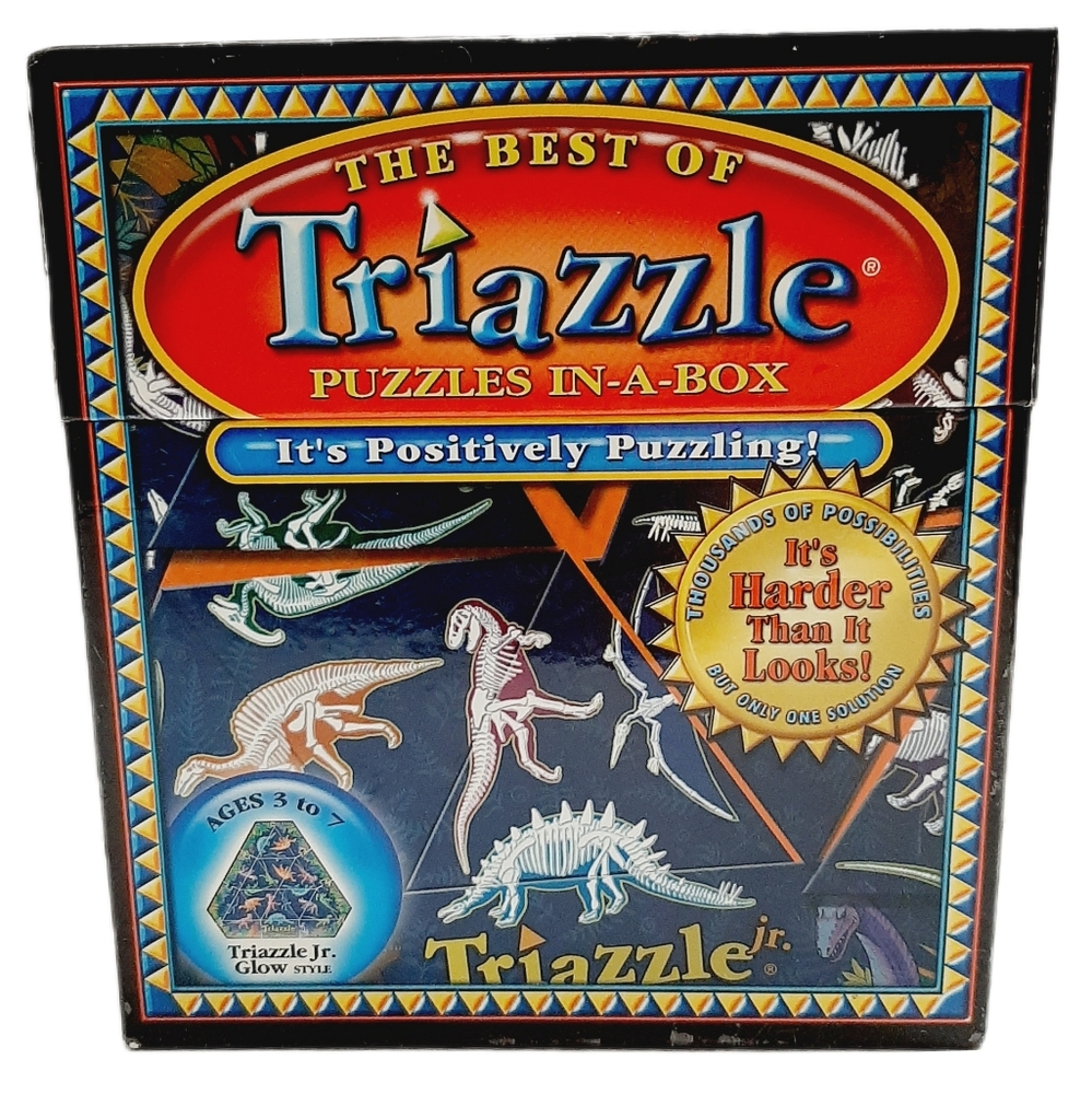 🍒4 for $20🍒 TRIAZZLE Glow Dino Bones puzzle Kids Toy Dinosaurs Brain Teaser